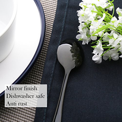 Demitasse Espresso Coffee Spoon Stainless Steel Black 6 Piece 5 Inch Mini Teaspoon Mocca Spoons Set Dishwasher Safe