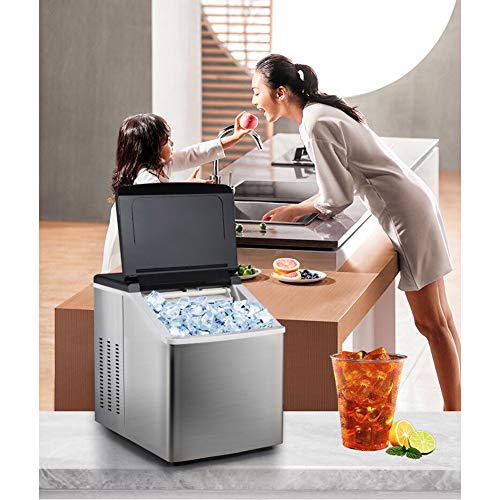FRIDGE Eiswürfelmaschine Eiswürfelbereiter 30kg Eiswürfel 24h Eismaschine 12Minuten Produktionszeit Mit 2.5L Wassertank… – Bild 3