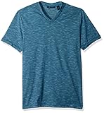 Perry Ellis Men's Texture Slub V-Neck Tee Shirt, Dark Cendre Blue, Extra Large