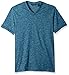 Perry Ellis Men's Texture Slub V-Neck Tee Shirt, Dark Cendre Blue, Extra Large