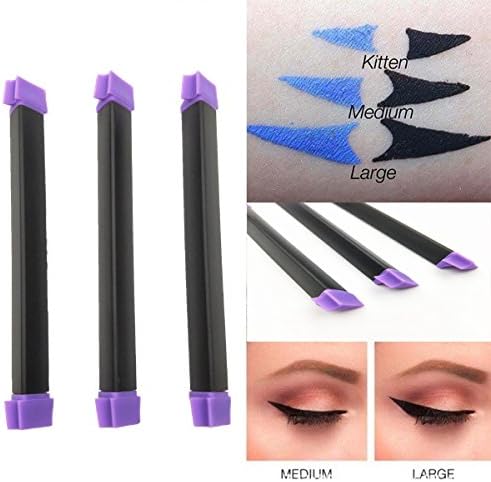 Set of 3 (Size:Kitten Large Medium) Eyeliner Stamp Double headed Makeup Eyeliner Stamps Easy to Makeup Cat Eye Wing Vamp Eyeliner Stamp Tool Beauty Waterproof Natural Eyeliner Makeup tool