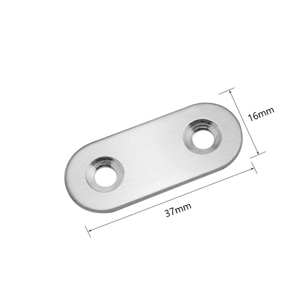 Onwon 20 Pieces Straight Flat Corner Brace 37 by 16 mm Stainless Steel