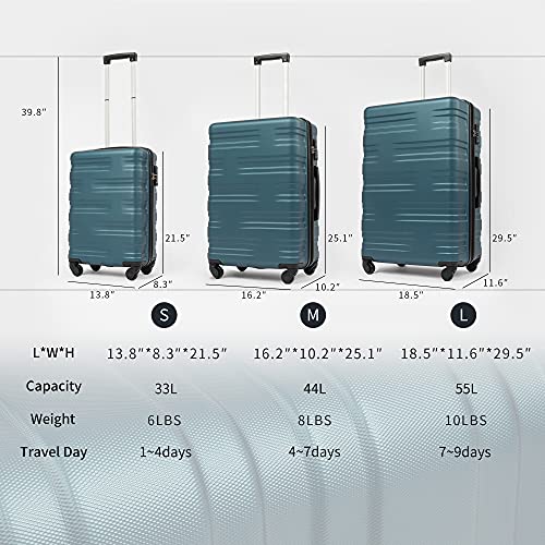 Merax Flieks Luggage Set 3 Piece with TSA Lock Light Weight Hardside