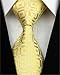 MENDENG Checks 100% Silk Men's Tie Business Wedding Necktie, Yellow, One Size