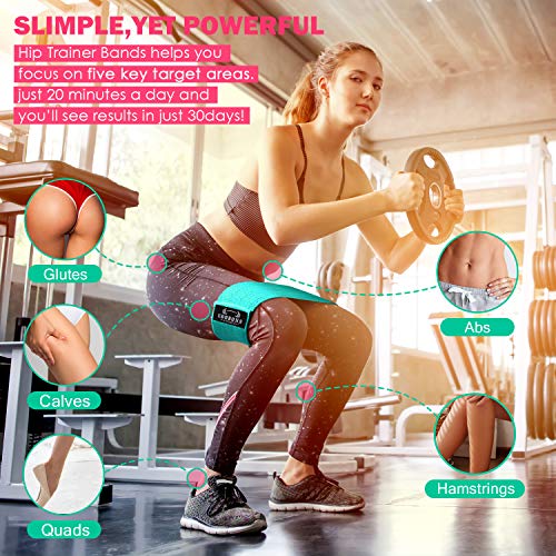 Resistance Bands for Legs and Butt,Exercise Bands Set Booty Bands Hip Bands Wide Workout Bands Resistance Loop Bands Anti Slip Circle Fitness Band Elastic (Set 3) - Thumbnail 3