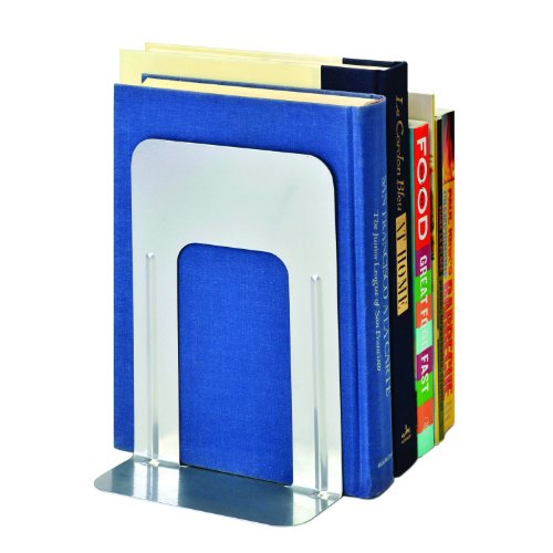 STEELMASTER Deluxe Steel 9 Inch Bookends, 1 Pair, Silver (241009150)