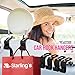 Starling's Headrest Hooks for Car - Back Seat Organizer Hanger Storage Hook, Car SUV(Set of 4) Black, Purse Hook for Car Handbag Clothes Umbrellas Coats Grocery Bags & More!