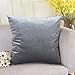 Home Brilliant Large Cushion Cover Soft Velvet Solid Throw Euro Pillow Sham for Floor, 26 x 26(66x66cm), Gun Metal Grey
