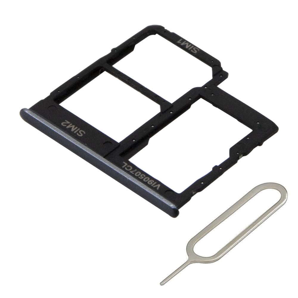 MMOBIEL DUAL SIM Card Slot Tray Holder Replacement Compatible with Samsung Galaxy A40 2019 - Incl. SIM Pin - Black