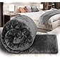 SHOPCLIX Ultra Soft Luxurious Embossed Very Warm Korean Mink Blanket Single Bed for Winter - (55x 85 Inches) (Gray…