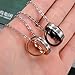 OPK Jewelry Stainless Steel Macthing Couple Necklaces I Will Always Be with You Ring Band Circle Hook-ups Pendent Promise Love Wedding Jewel Gift with Chain