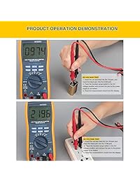 Yeeson   Multímetro digital de alcance automático con imán de retroiluminación, RMS 6000, medidor de voltaje automático, medición de voltaje, corriente, resistencia, frecuencia, temperatura, incluye diodos transistores,