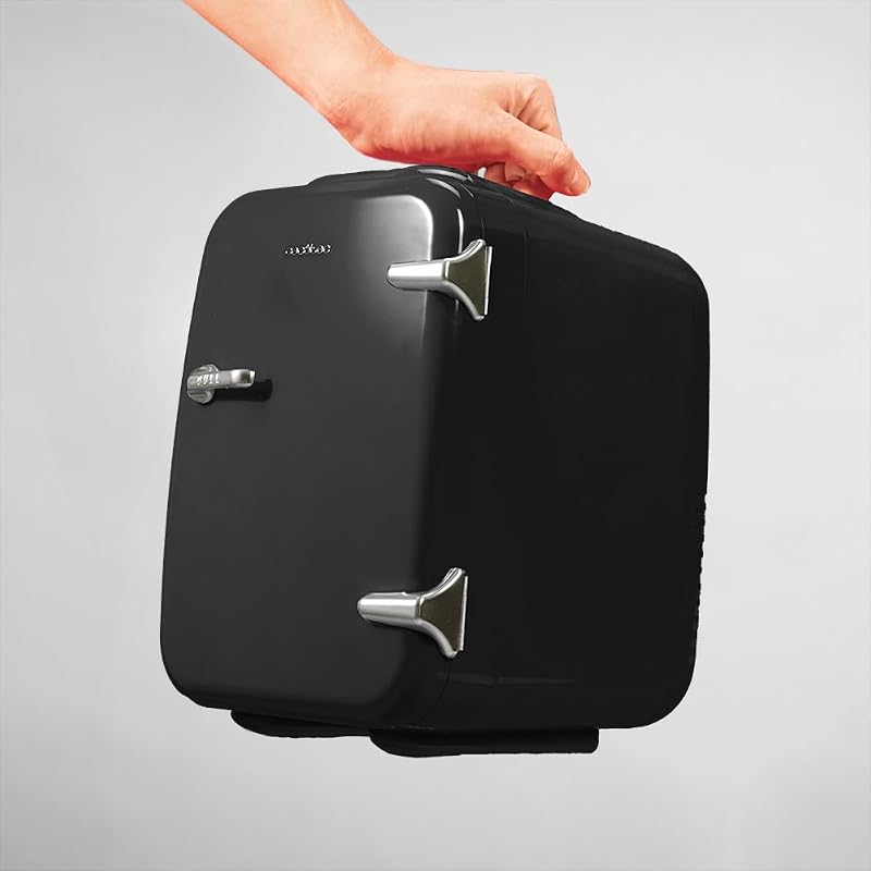 Mini-Kühlschrank Bolero MiniCooling 4L Havanna Black, Betrieb mit 12V-220V, Kompatibel mit Auto und Wohnwagen, Kühl- und Heizfunktion, Temperaturbereich 5-65º, Einfacher Transport.