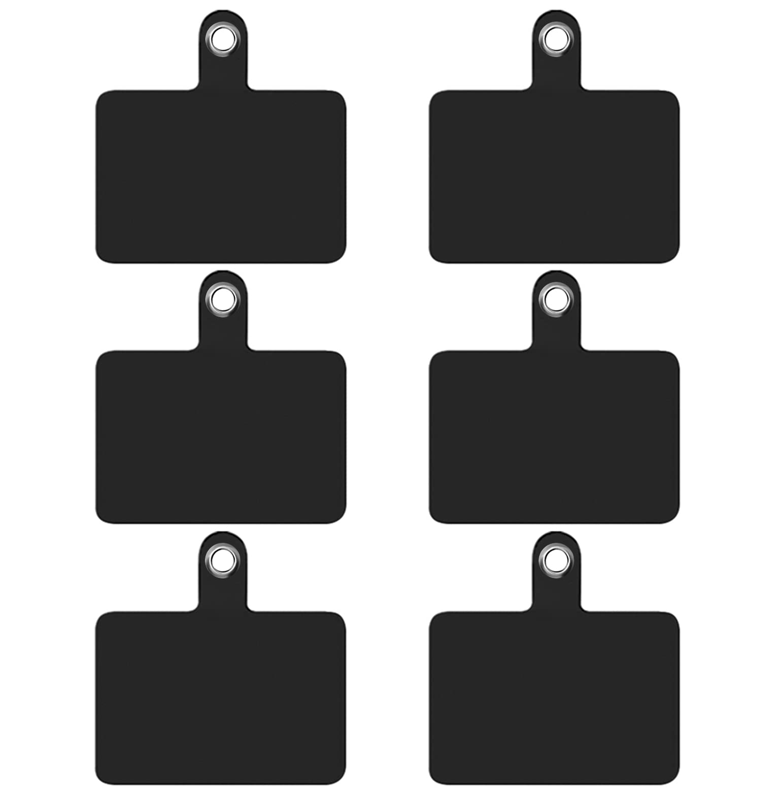 TBOC Phone Strap - 6x Black Classic Lanyard Strap Case Lanyard - Universal, Non-Slip TPU Material - Buckle Fastener