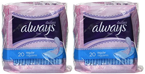 Always Dailies Thin Regular 20 count - 2 pack