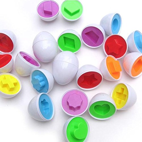 Elaco 6pc Mixed Shape Wise Pretend Puzzle Smart Eggs Baby Kid Learning Toy(K)