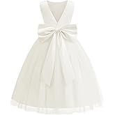 Galluria Flower Girl Dress Girls Dresses Wedding Satin V-Back Pearls for Pageant Prom Ball Gowns Party