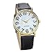 Retro Womens Watches COOKI Clearance Quartz Female watches on Sale Comfortable Leather Lady Watches-H66 (Black)