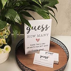 Eilcoly Guess How Many Game Cards & Sign for Bridal