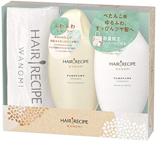 Hair Recipe Japanese Seeds, Fluffy, Gift Pack (Includes Tote Bag), Shampoo Set, 11.8 fl oz (350 ml) + 12.8 oz (350 g)