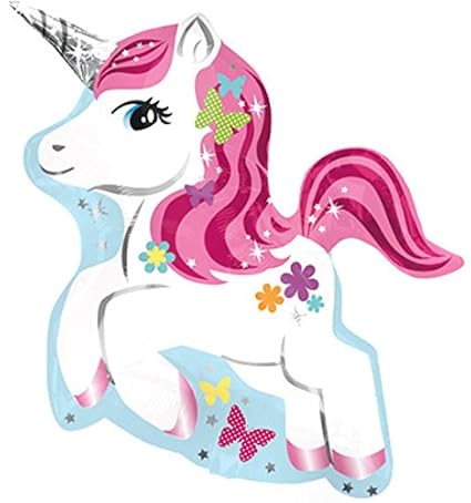 Folienballon Einhorn Figur ca. 75 x 60 cm ungefüllt (Ballongas geeignet)