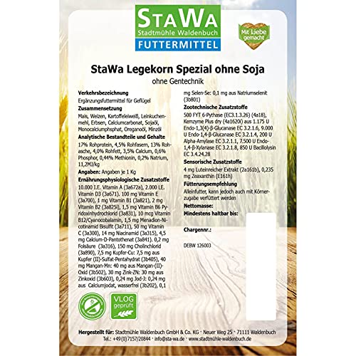 STAWA Legekorn Spezial ohne Soja, ohne Gentechnik, mit Kräuter, 5 kg – Bild 4