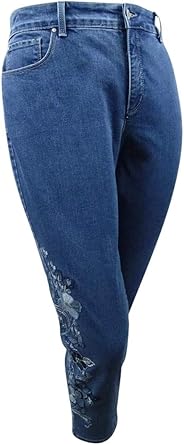 embroidered plus size jeans
