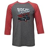 Back To The Future Red and Blue Adult Soft Raglan T-Shirt