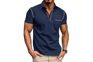 Rela Bota Mens Polo Shirt Short Sleeve Cotton Blend with Pocket Golf Shirt Casual Collared T-Shirt for Work Business Sport