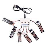 YouCute 6pcs 3.7V 450mAh Battery and charger for Udi U27 U941 U941A U841 U843 U842 FPV U28-1 transmitter RC quadcopter drone spare parts