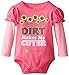 John Deere Baby-Girls Newborn Dirt Makes Me Cuter Bodyshirt Pink