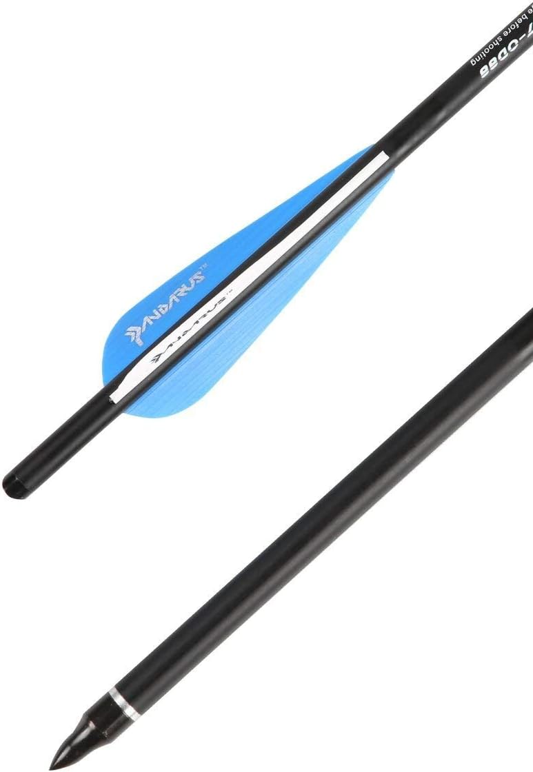 PANDARUS Archery Carbon Crossbow 17/20/22-Inch Arrows Bolt Crossbolt Fletched 4 Inch Vane with Field Point (Pack of12) (20) : Sports & Outdoors