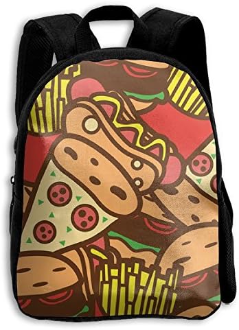 Hamburger French Fries Ice Cream Pizza Kid Boys Girls Toddler Pre School Backpack Bags Lightweight