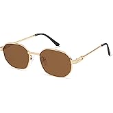 Appassal Retro Oval Sunglasses for Women Y2k 90s Sunnies Trendy Narrow Small Metal Sun Glasses AP3726