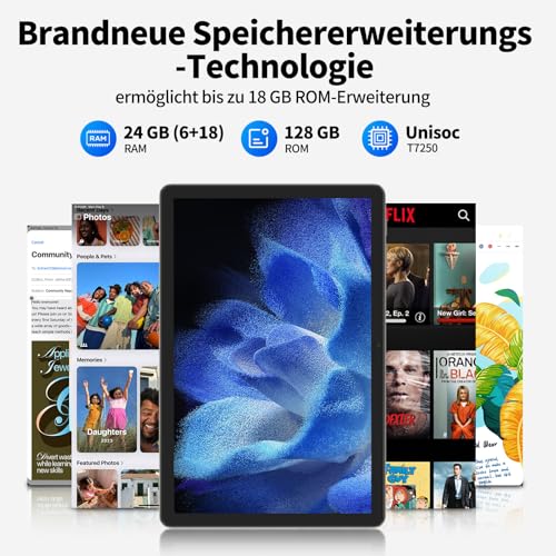 Tablet 11 Inch Android 16 with Gemini AI, 24GB RAM 128GB ROM, 90Hz Display with TÜV Eye Protection, 8000mAh Battery OTG, Tablet for Students, Adults and Children