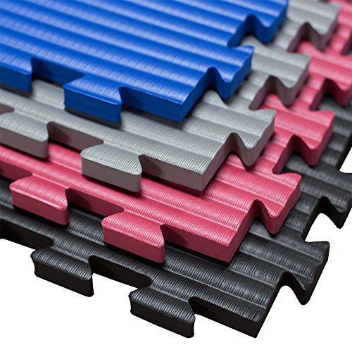 We Sell Mats Martial Arts Tatami Foam Exercise Mats, Black, 40 x 40-Inch