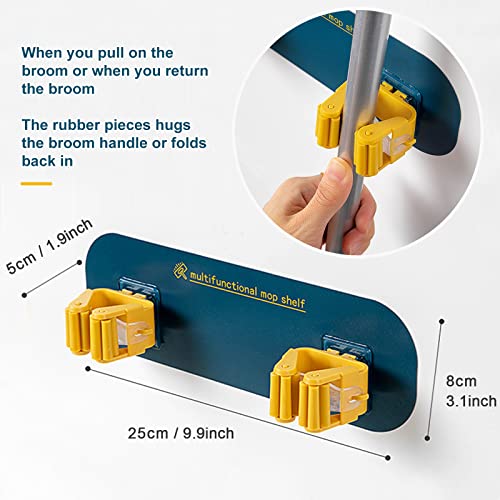 Broom Holder Wall Mount Self Adhesive, Celestite Mop and Broom Holder for Home Kitchen Organization and Storage