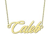 BYBWBL Caleb Name Pendant Necklace 18k Gold Plated