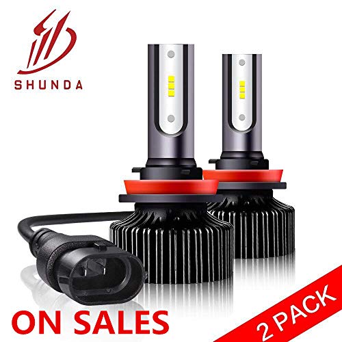 Led Headlights Bulbs Low Beam Fog Light Conversion Kit H11 H8 H9 DOT Approved Super Bright 12xCSP Chips Conversion Kit Dual Light Bulb 4000LM 2PCS 6000K Cool White 2 Yr Warranty(Pack of 2)
