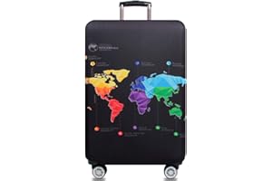 WUJIAONIAO Travel Luggage Cover Baggage Suitcase Protector Fit for 18-32 Inch Luggage (L (for 25-28 inch luggage), map)