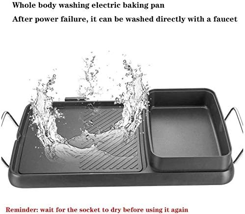 review NOLOGO Grill Smokeless Indoor BBQ Table Electric Grill Korean Style Barbecue Non-Stick Griddle Plate, with 6 Mini Pans, Adjustable Temperature Control for 6 Person