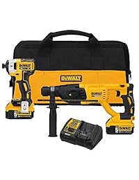 DEWALT DCK233P2 20V MAX XR Brushless 1'' SDS PLUS Martillo giratorio y kit de destornillador de impacto