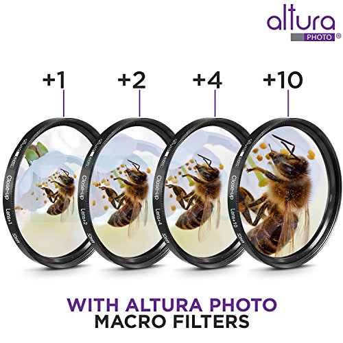 52MM Altura Photo UV CPL ND4 Lens Filter and Close-Up Macro Accessory Kit for Lenses with a 52mm Filter Size