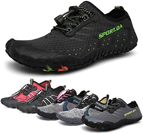 Mens Womens Water Shoes, Quick-Dry Lightweight Barefoot Wide Feet Toe Solid D.