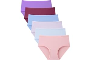 BAMBOO COOL Girls Underwear Kids Soft Skin-friendly Panties Breathable Lightweight Briefs For Teens 6-14 Years 6 Pack