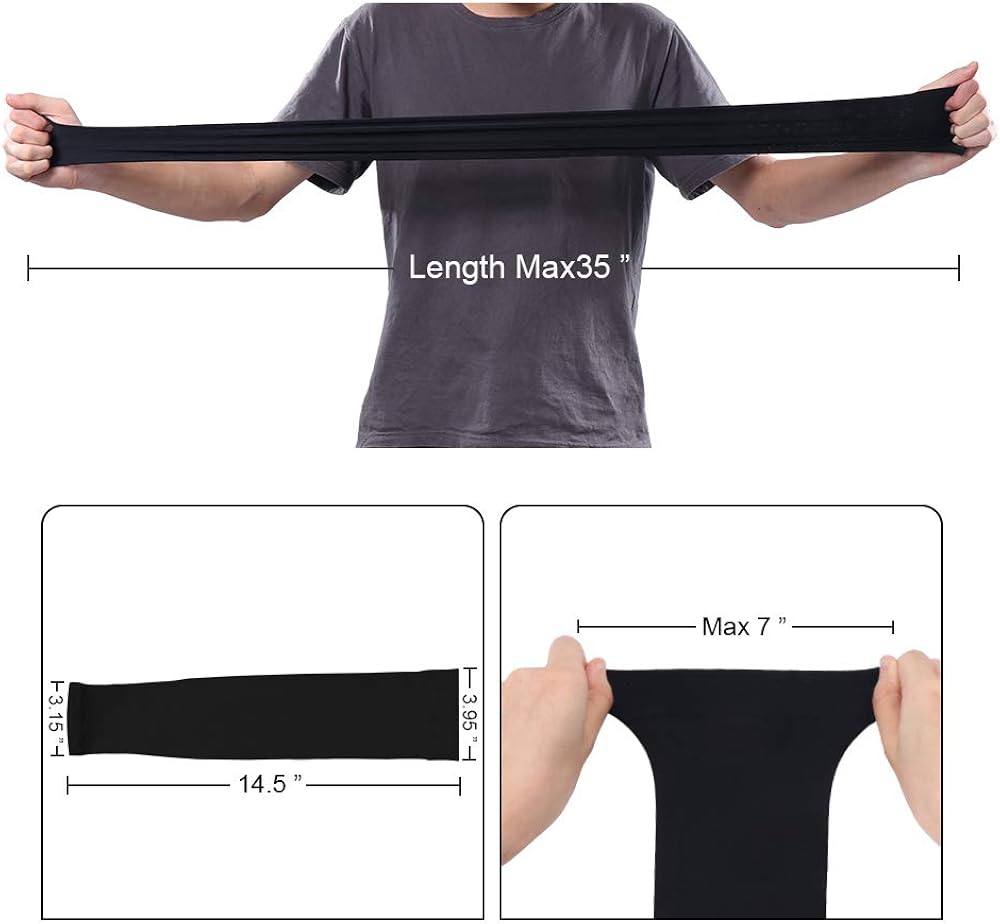 Sun Protection Cooling Arm Sleeves - UV Sleeves for Men & Women, Black 2 Pairs: Clothing