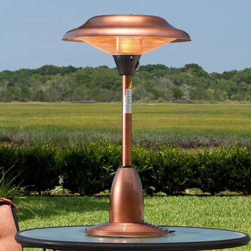 Fire Sense Copper Finish Table Top Round Halogen Patio Heaterp by Fire