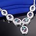 J.MOSUYA 925 Sterling Silver Plated Jewelry Sets for Women Rainbow Mystic Topaz Ring Earring Necklace Set