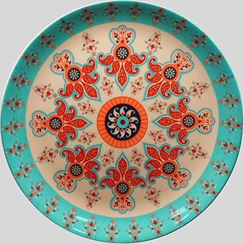 KOLOROBIA Majestic Paisley Bone China Light Decorative Plate 10" |Multicolour