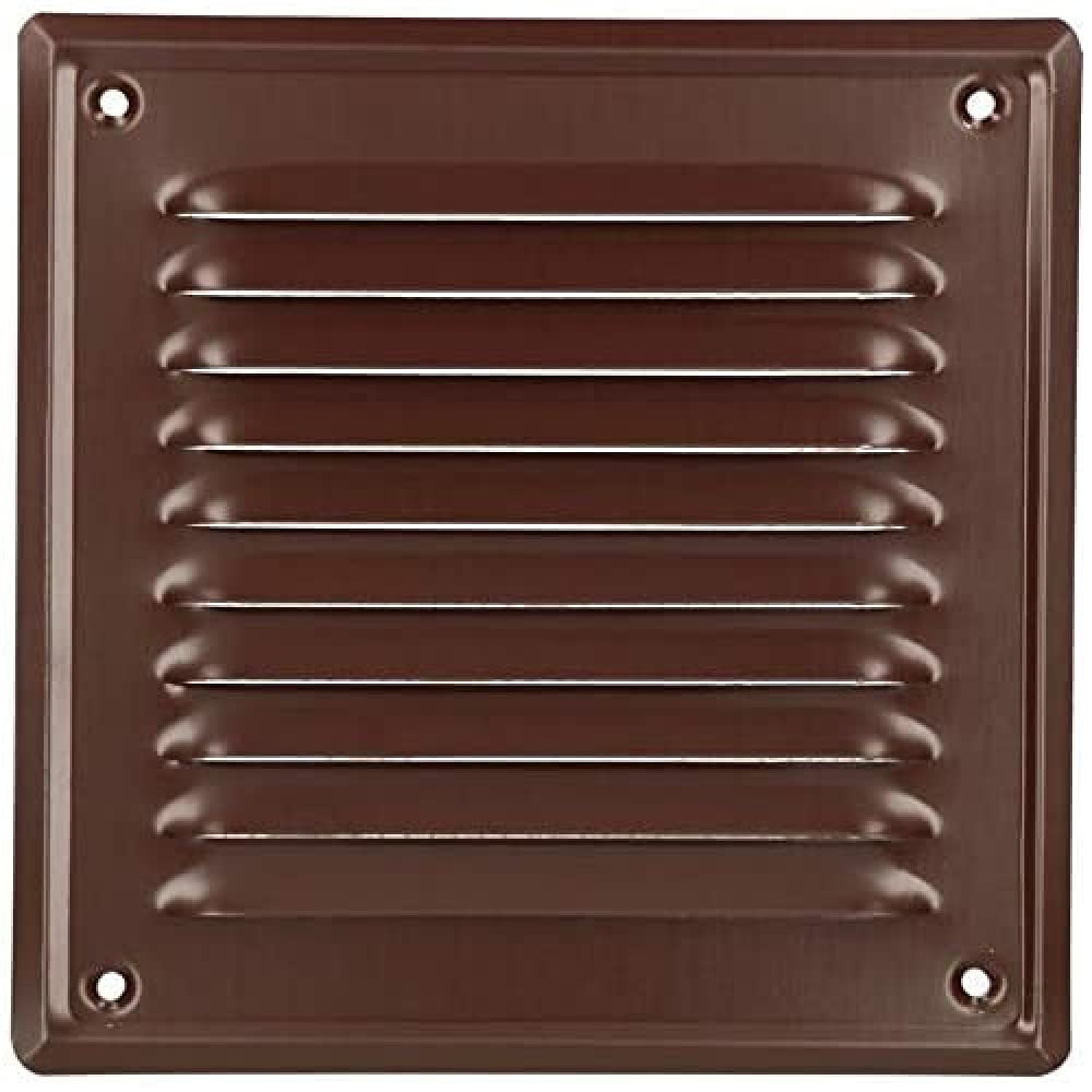KOTARBAU® Vent Cover - Steel - 16.5x16.5 cm (6.5x6.5 inches) - Brown - Air Vent Grill - with Insect Screen - for Wall Ventilation - Corrosion Resistant
